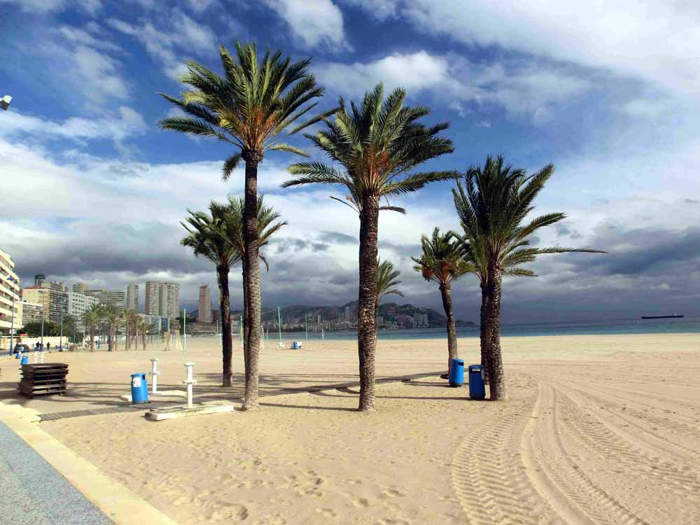 Deserted beach near Alicante in December