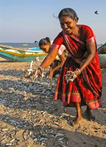 Smile - Fish workers in Andhra Pradesh, India