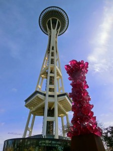 Seattle Space Needle and Chihuly Glass Sculpture