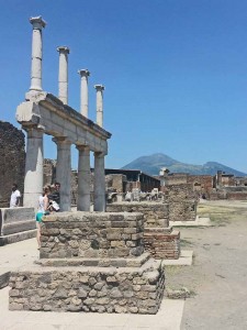 Stark Ruins of the Forum Overlooked by Vesuvius