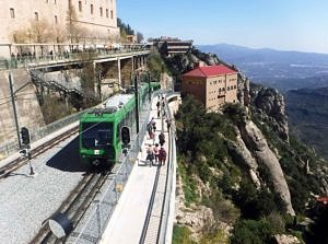 Rack and pinion train in Montserrat