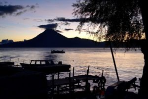 Lake Atitlan, Guatemala: Dark, glittering pool of water