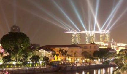 Singapore: New Year light show at Marine Bay Sands Hotel
